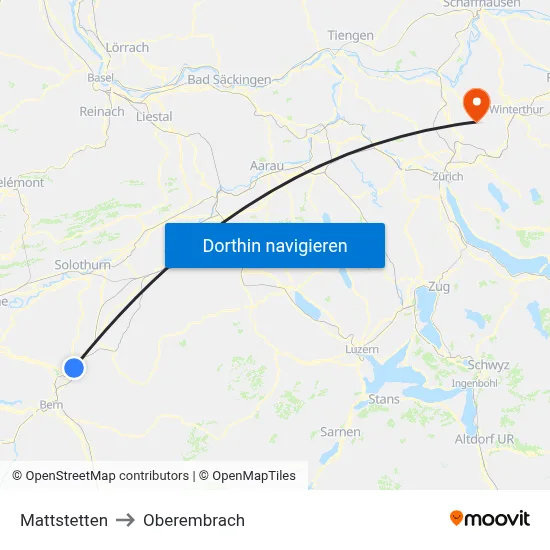 Mattstetten to Oberembrach map