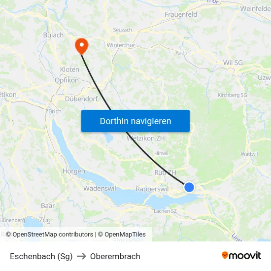Eschenbach (Sg) to Oberembrach map