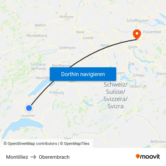 Montilliez to Oberembrach map