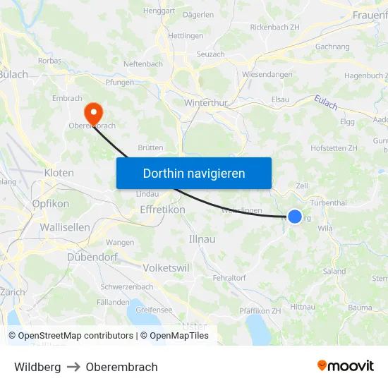Wildberg to Oberembrach map