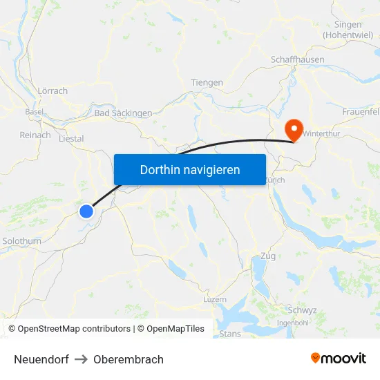 Neuendorf to Oberembrach map