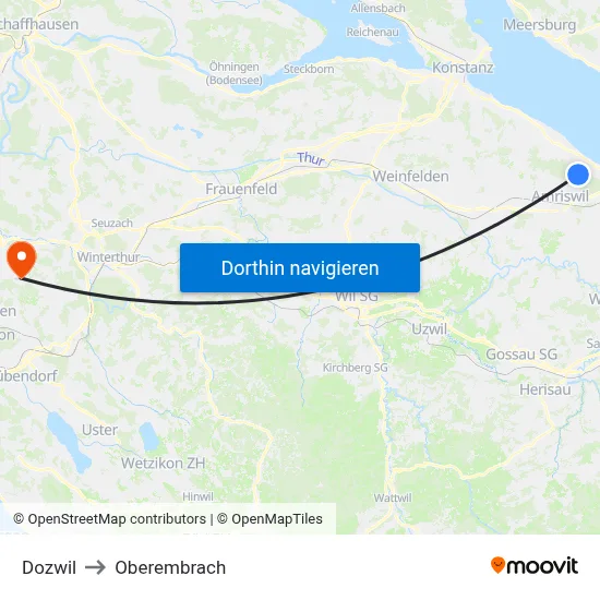 Dozwil to Oberembrach map