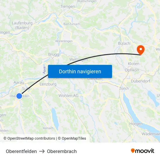 Oberentfelden to Oberembrach map