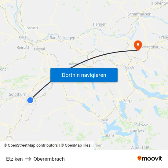 Etziken to Oberembrach map