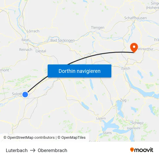 Luterbach to Oberembrach map