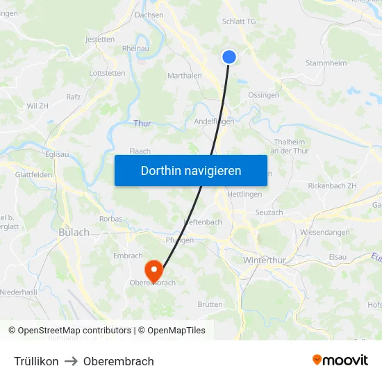 Trüllikon to Oberembrach map