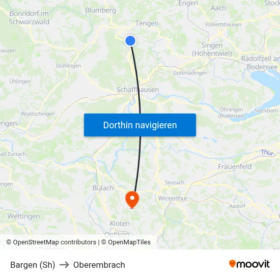 Bargen (Sh) to Oberembrach map