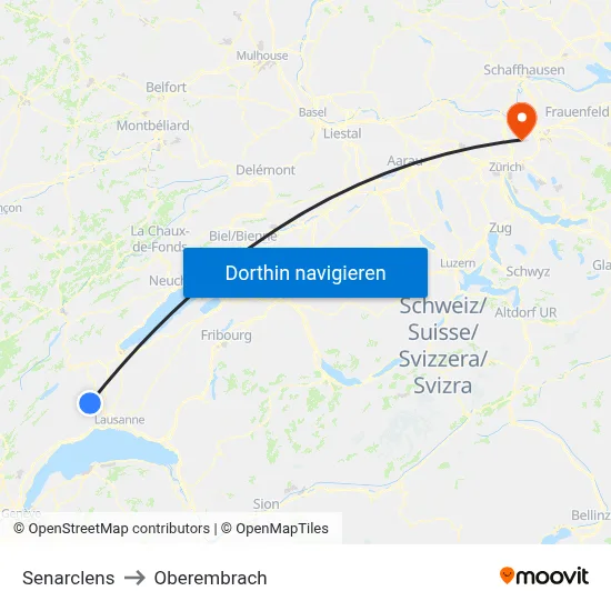 Senarclens to Oberembrach map