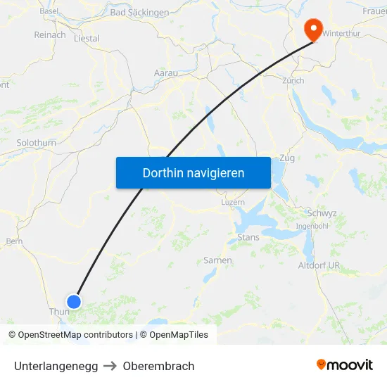 Unterlangenegg to Oberembrach map