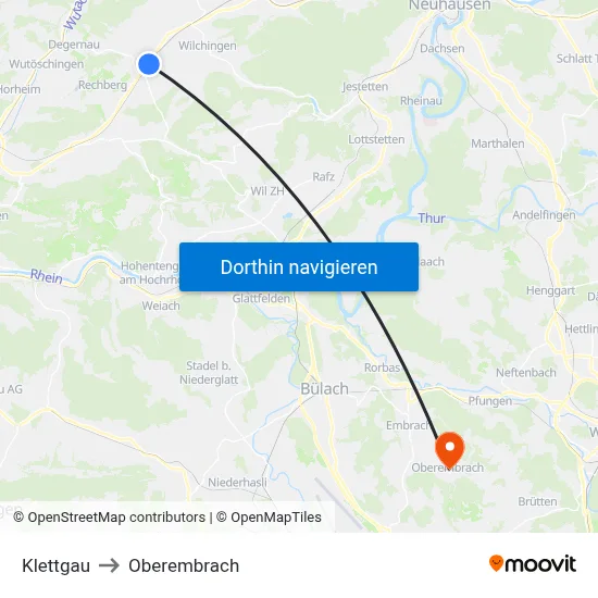 Klettgau to Oberembrach map