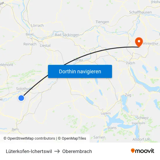 Lüterkofen-Ichertswil to Oberembrach map