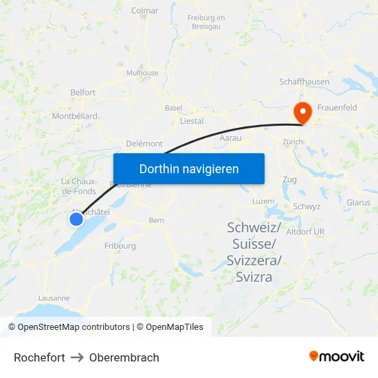 Rochefort to Oberembrach map