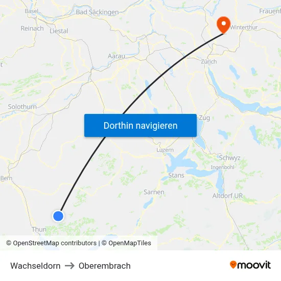 Wachseldorn to Oberembrach map
