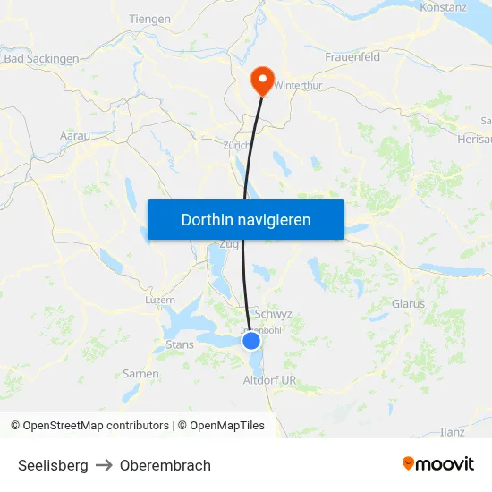 Seelisberg to Oberembrach map