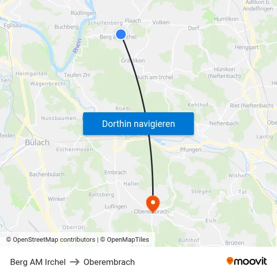 Berg AM Irchel to Oberembrach map