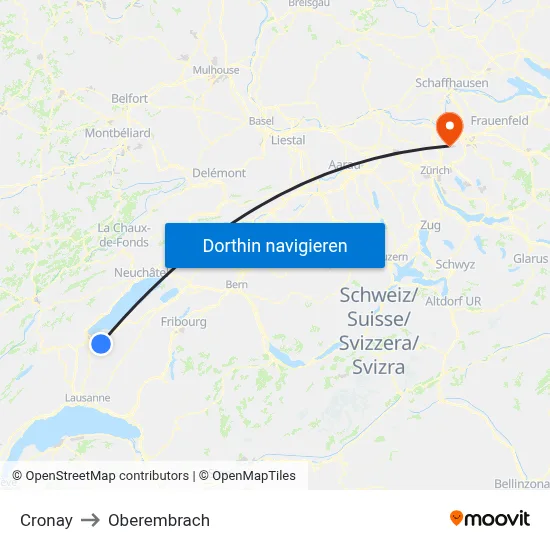 Cronay to Oberembrach map