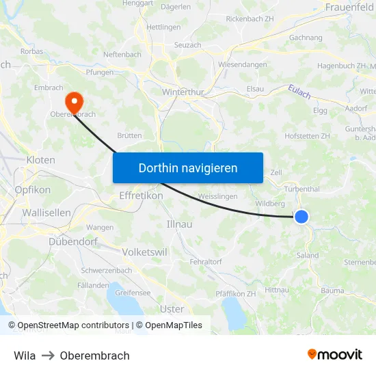 Wila to Oberembrach map