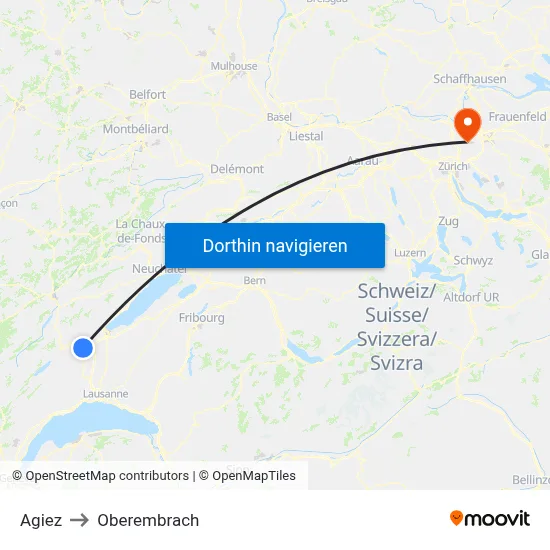 Agiez to Oberembrach map
