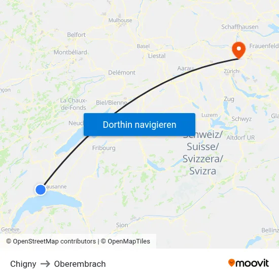Chigny to Oberembrach map