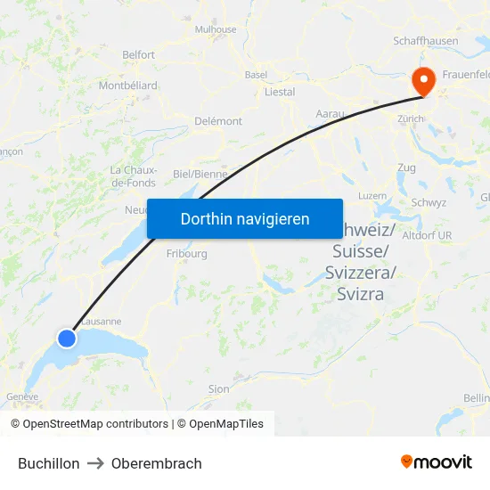 Buchillon to Oberembrach map