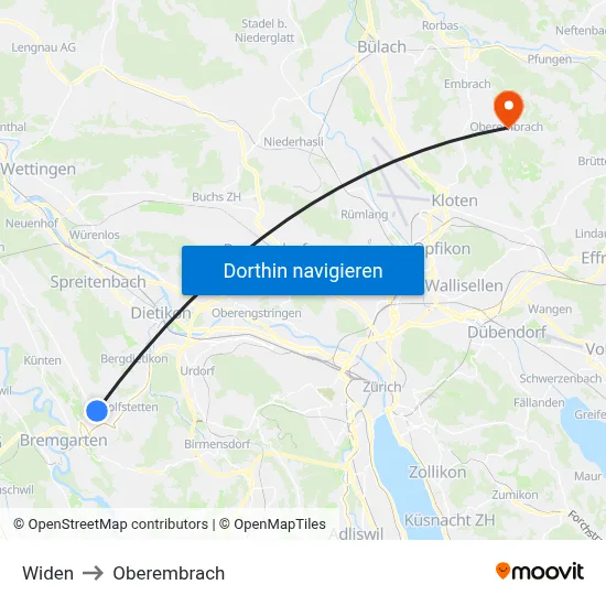 Widen to Oberembrach map