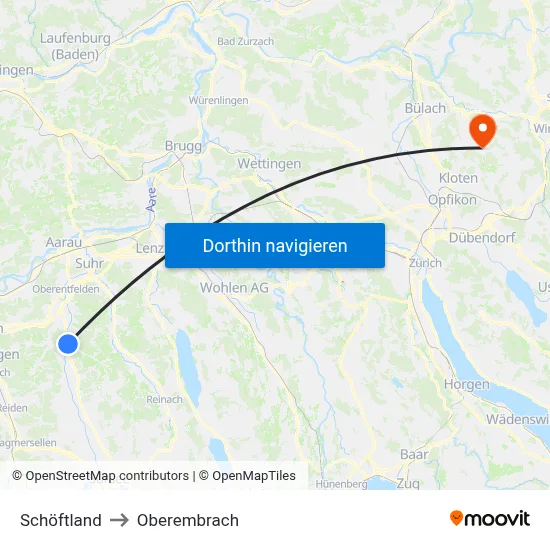 Schöftland to Oberembrach map