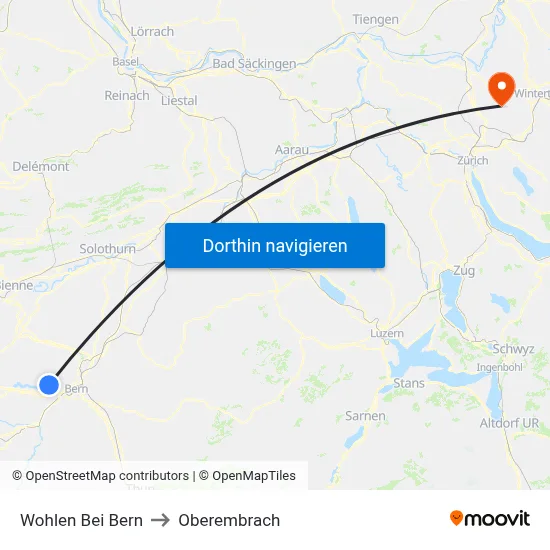 Wohlen Bei Bern to Oberembrach map