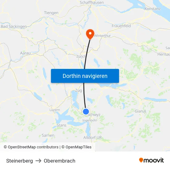 Steinerberg to Oberembrach map