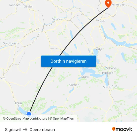 Sigriswil to Oberembrach map