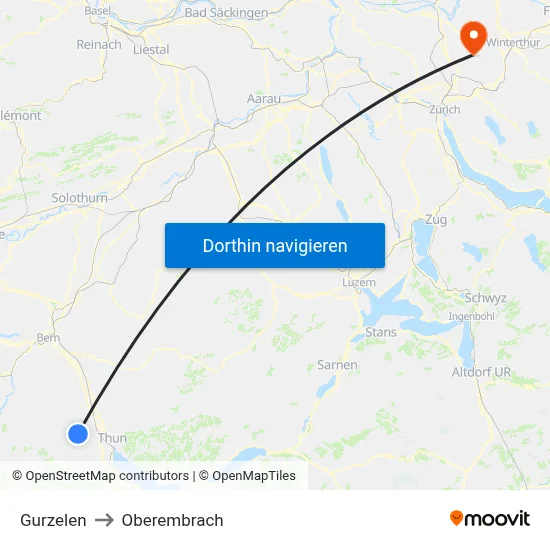 Gurzelen to Oberembrach map