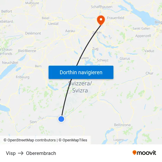 Visp to Oberembrach map