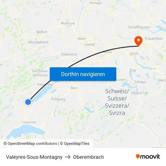 Valeyres-Sous-Montagny to Oberembrach map