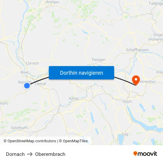 Dornach to Oberembrach map