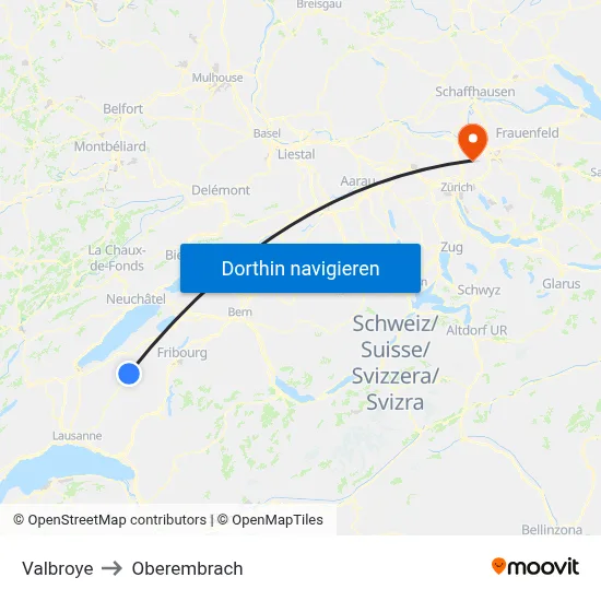 Valbroye to Oberembrach map