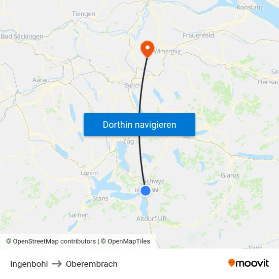 Ingenbohl to Oberembrach map
