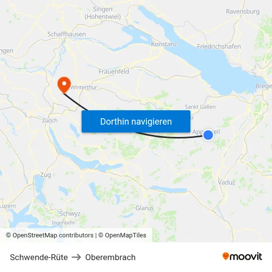 Schwende-Rüte to Oberembrach map