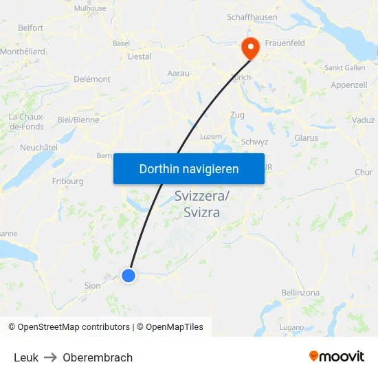 Leuk to Oberembrach map