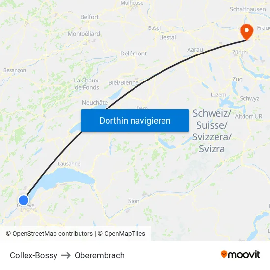 Collex-Bossy to Oberembrach map