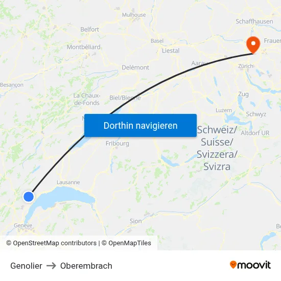 Genolier to Oberembrach map