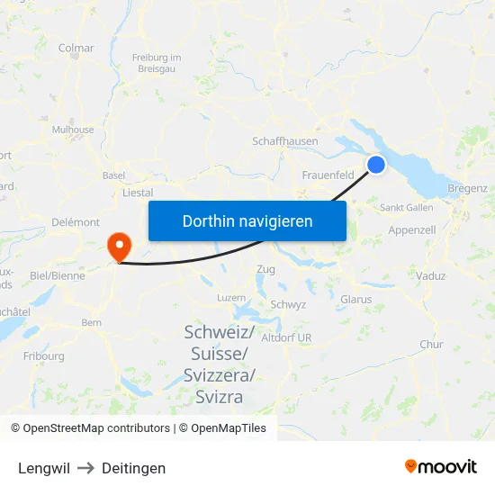 Lengwil to Deitingen map