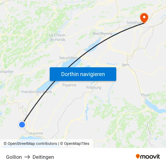 Gollion to Deitingen map