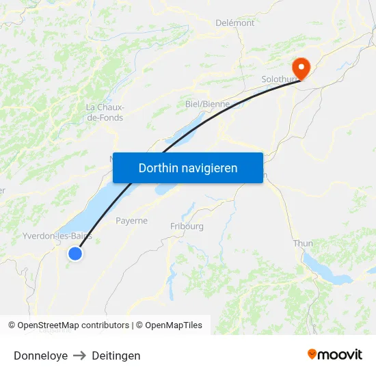 Donneloye to Deitingen map