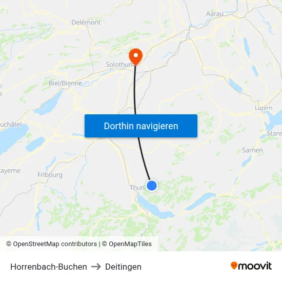 Horrenbach-Buchen to Deitingen map