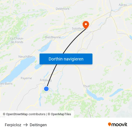 Ferpicloz to Deitingen map