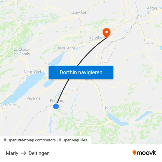 Marly to Deitingen map