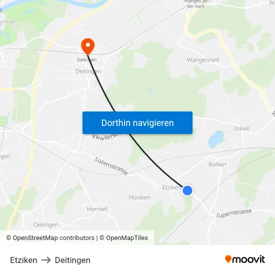 Etziken to Deitingen map