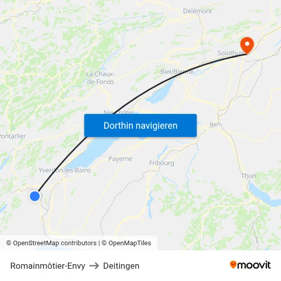 Romainmôtier-Envy to Deitingen map