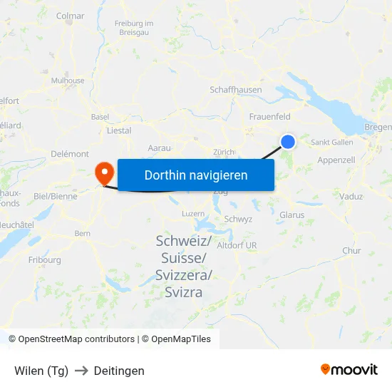 Wilen (Tg) to Deitingen map