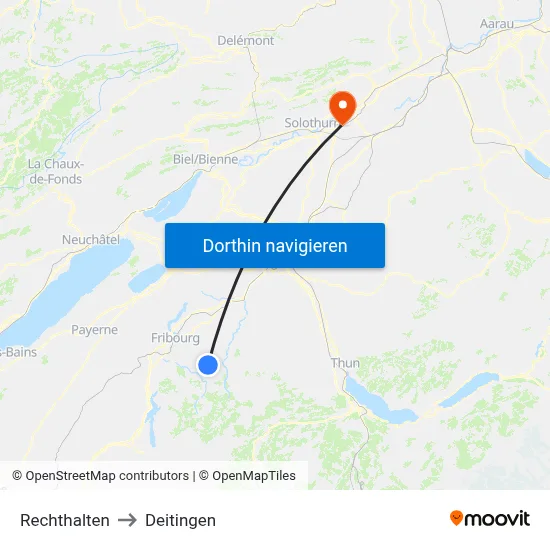 Rechthalten to Deitingen map