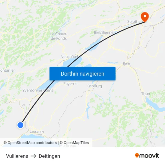 Vullierens to Deitingen map